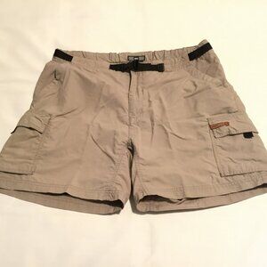 REI Cargo Shorts Women's Size 16 Beige Nylon Hiking Camping Outdoors UPF 50+